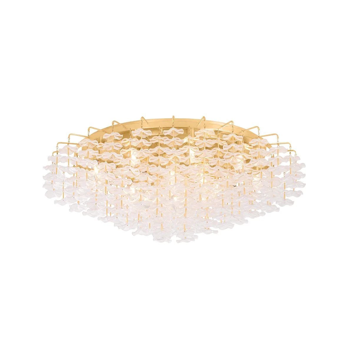 Alsace 17-Light Semi Flush Mount in Vintage Gold Leaf