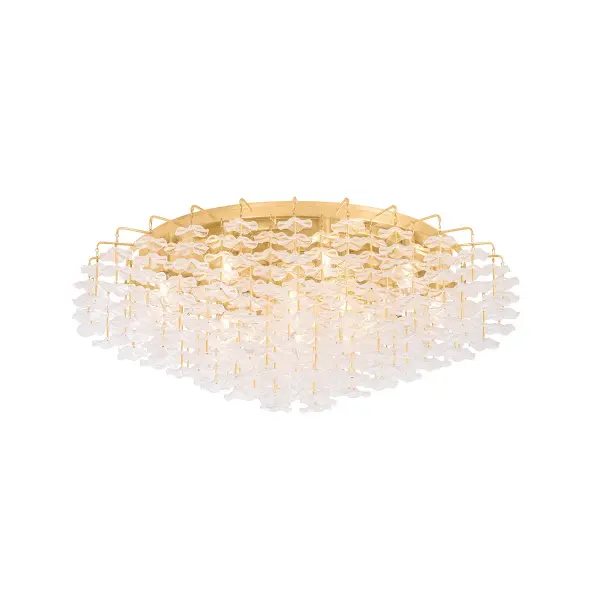 Alsace 17-Light Semi Flush Mount in Vintage Gold Leaf