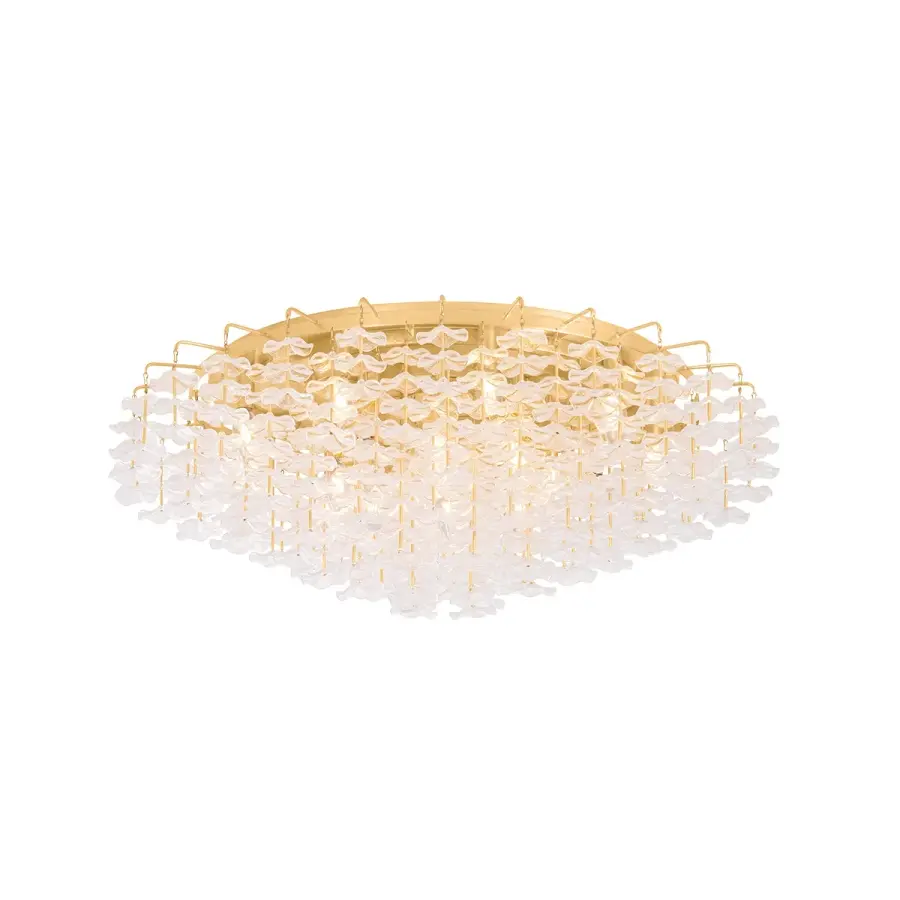 Alsace 17-Light Semi Flush Mount in Vintage Gold Leaf