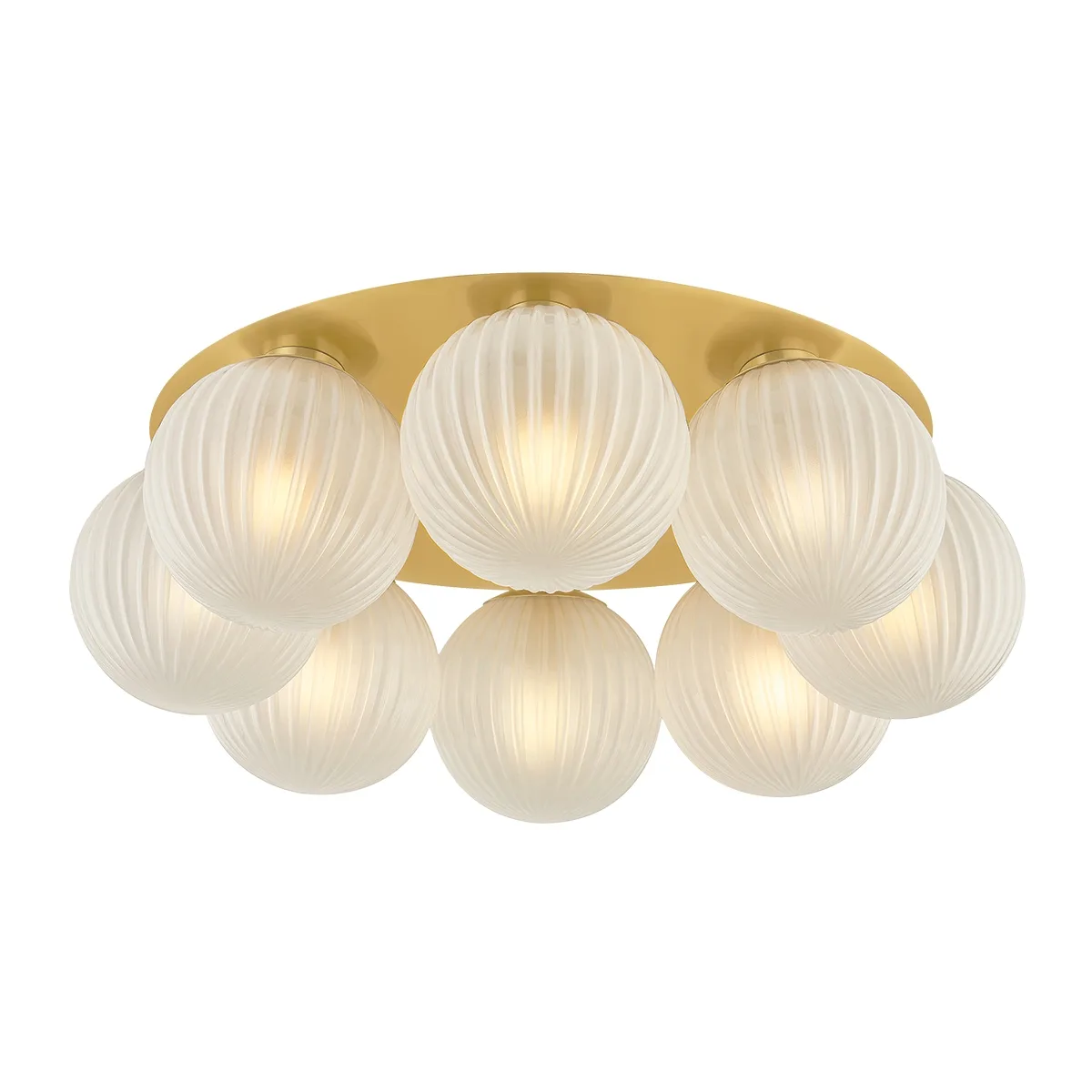 Vernazza Eight Light Flush Mount in Vintage Polished Brass
