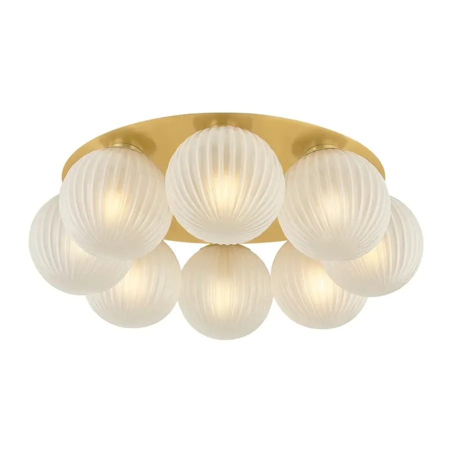 Vernazza Eight Light Flush Mount in Vintage Polished Brass