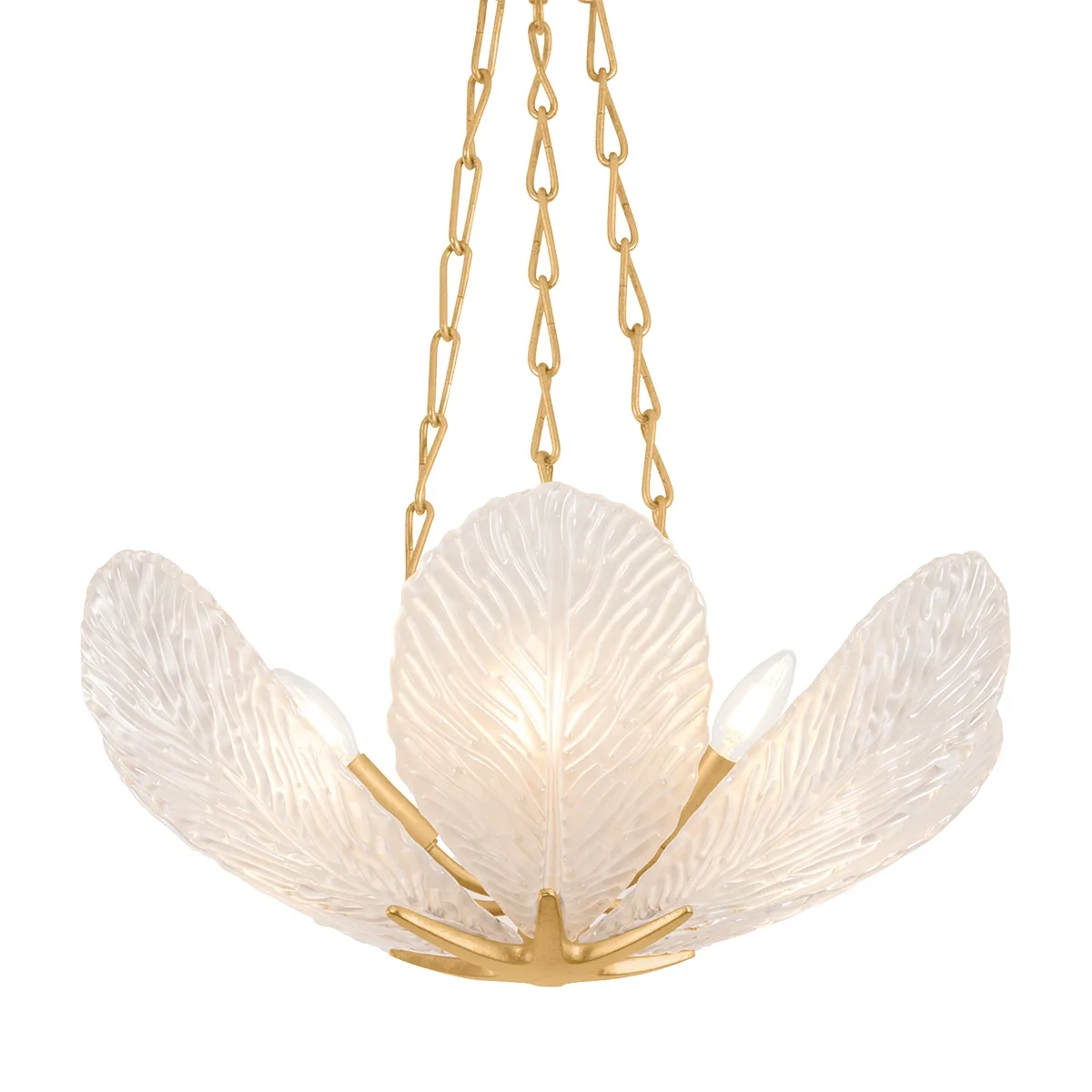 Galena Six Light Chandelier in Vintage Gold Leaf