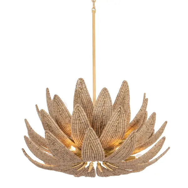Varanasi 14-Light Chandelier in Vintage Gold Leaf