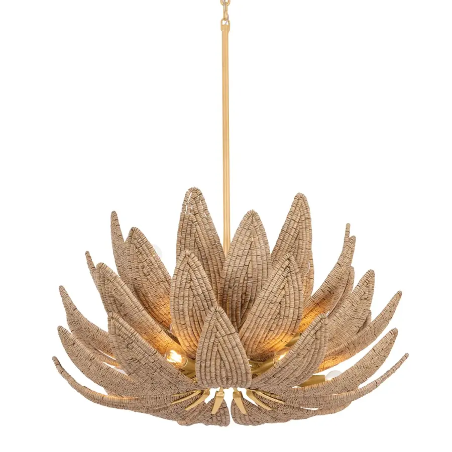 Varanasi 14-Light Chandelier in Vintage Gold Leaf