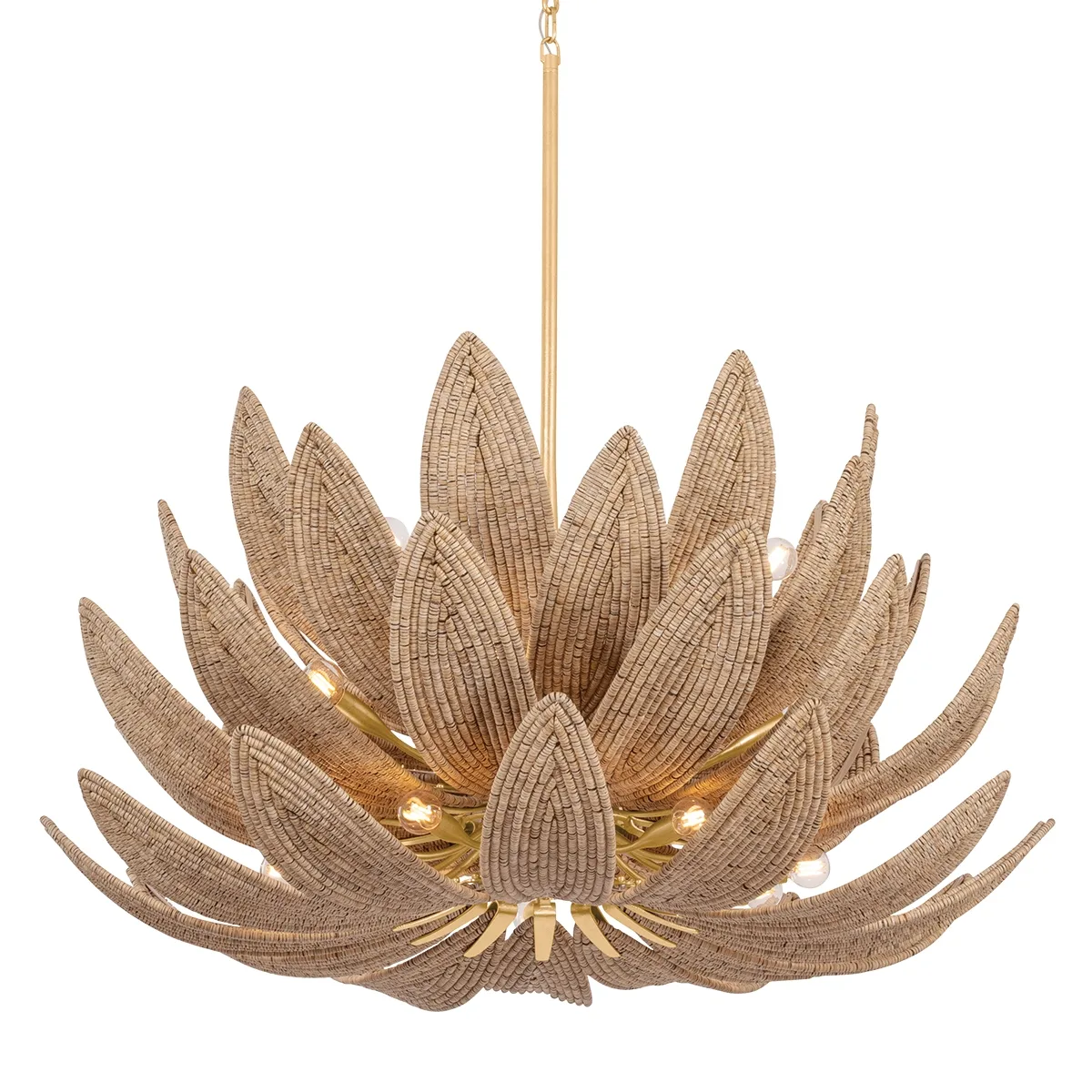 Varanasi 28-Light Chandelier in Vintage Gold Leaf