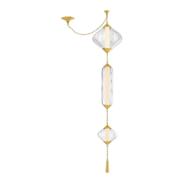 Fiorello 3-Light LED Pendant in Vintage Polished Brass