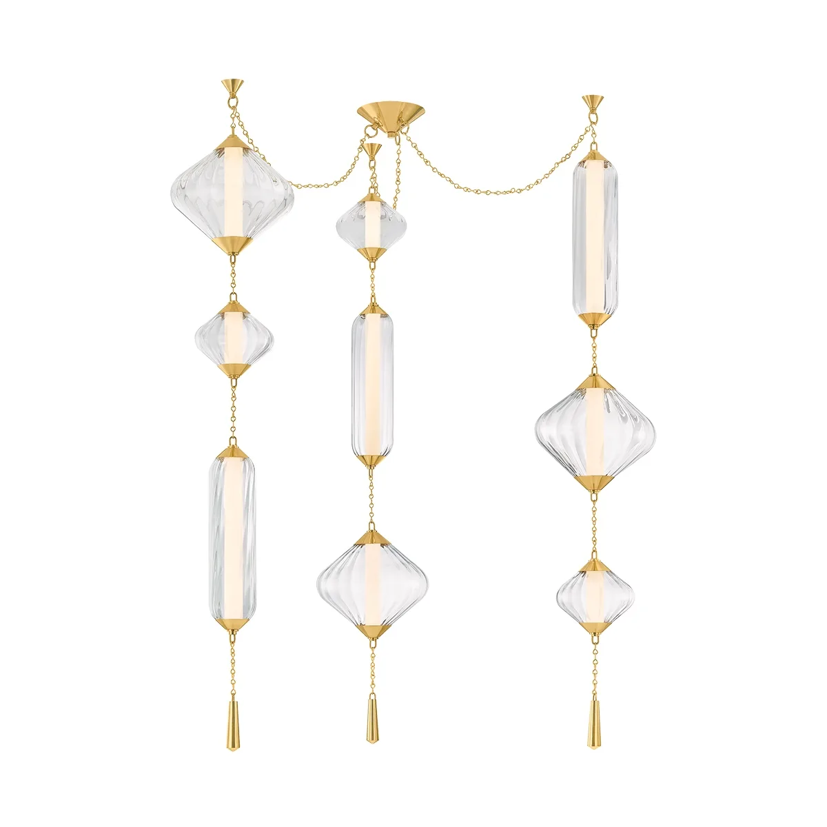 Fiorello 9-Light LED Chandelier in Vintage Polished Brass