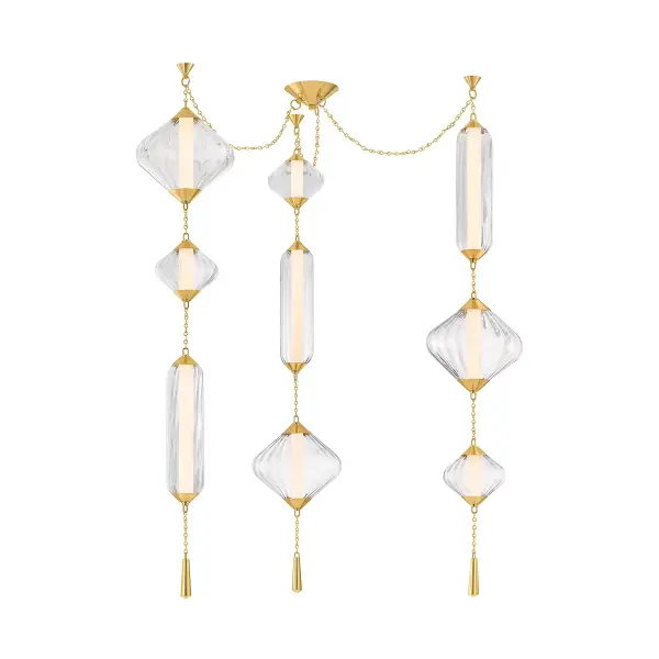 Fiorello 9-Light LED Chandelier in Vintage Polished Brass
