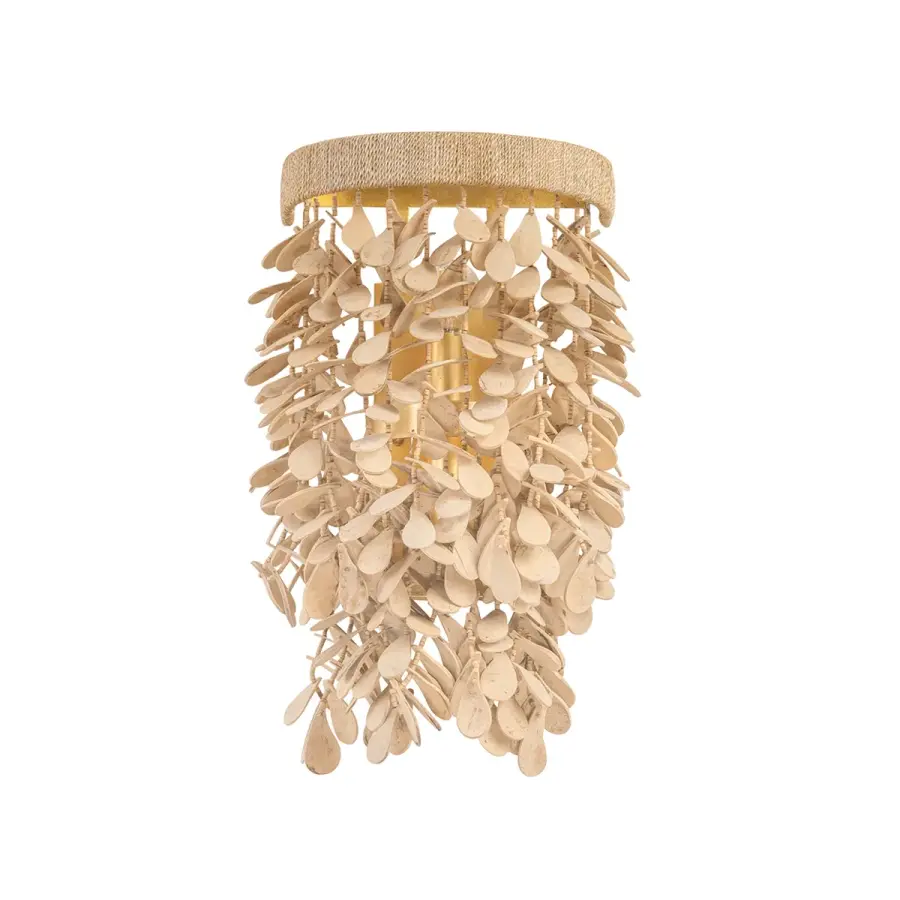 Naxos Two Light Wall Sconce in Vintage Gold Leaf
