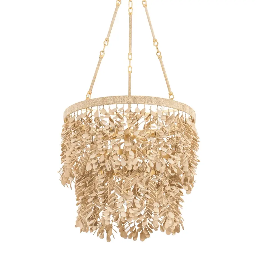 Naxos Eight Light Chandelier in Vintage Gold Leaf