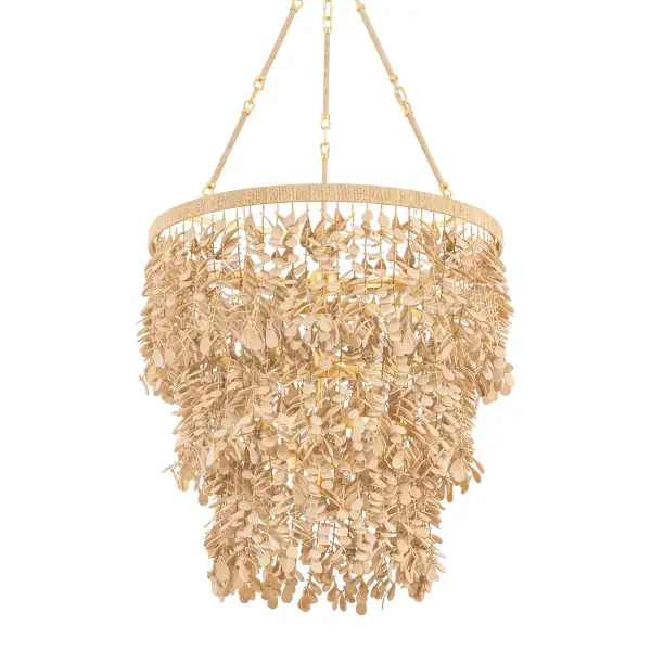Naxos 12-Light Chandelier in Vintage Gold Leaf
