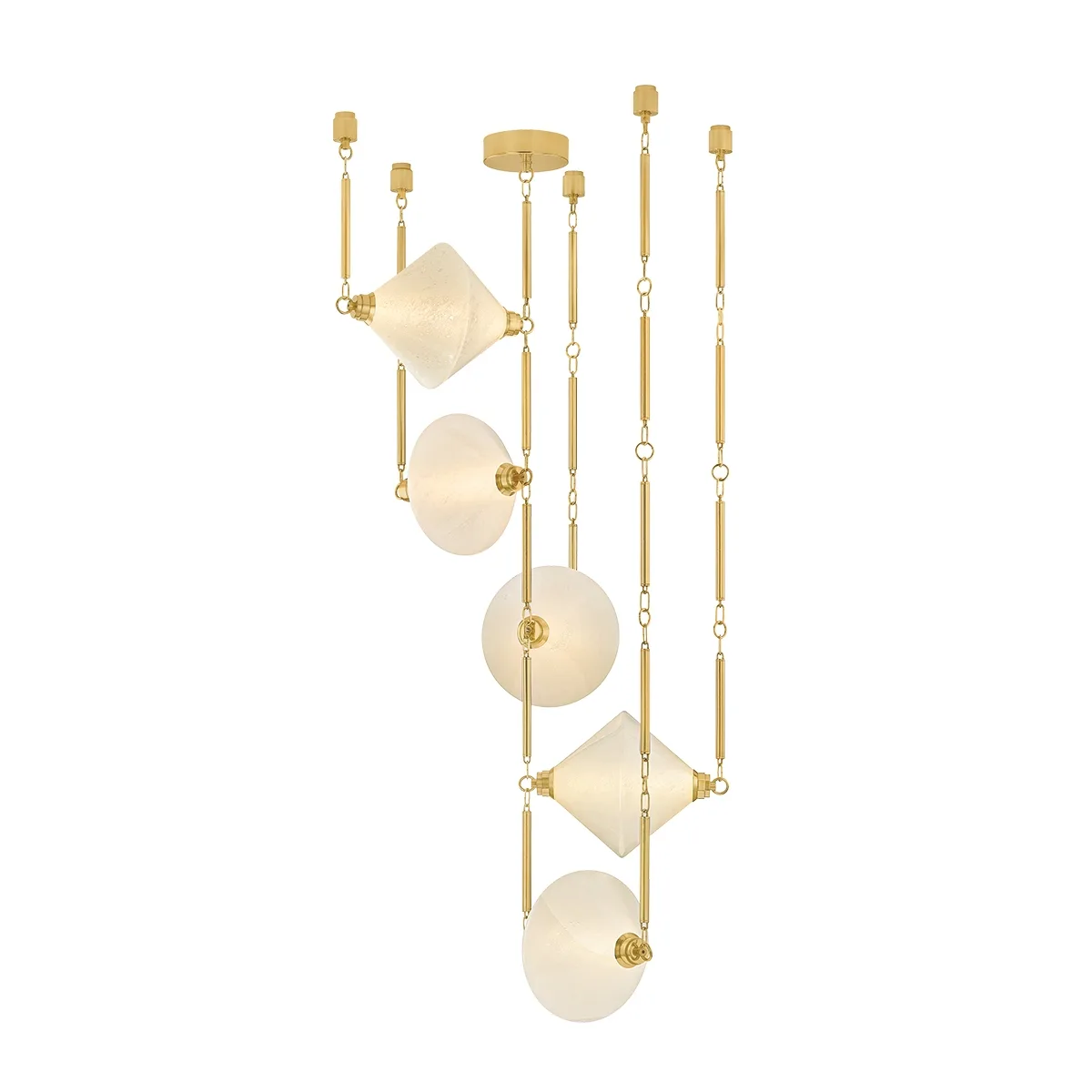Solara LED Chandelier in Vintage Polished Brass
