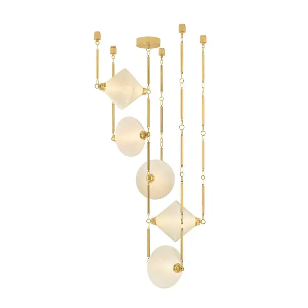 Solara LED Chandelier in Vintage Polished Brass