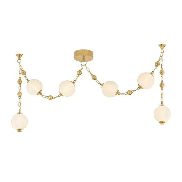 Corda LED Linear Pendant in Vintage Brass