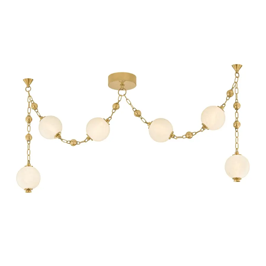 Corda LED Linear Pendant in Vintage Brass