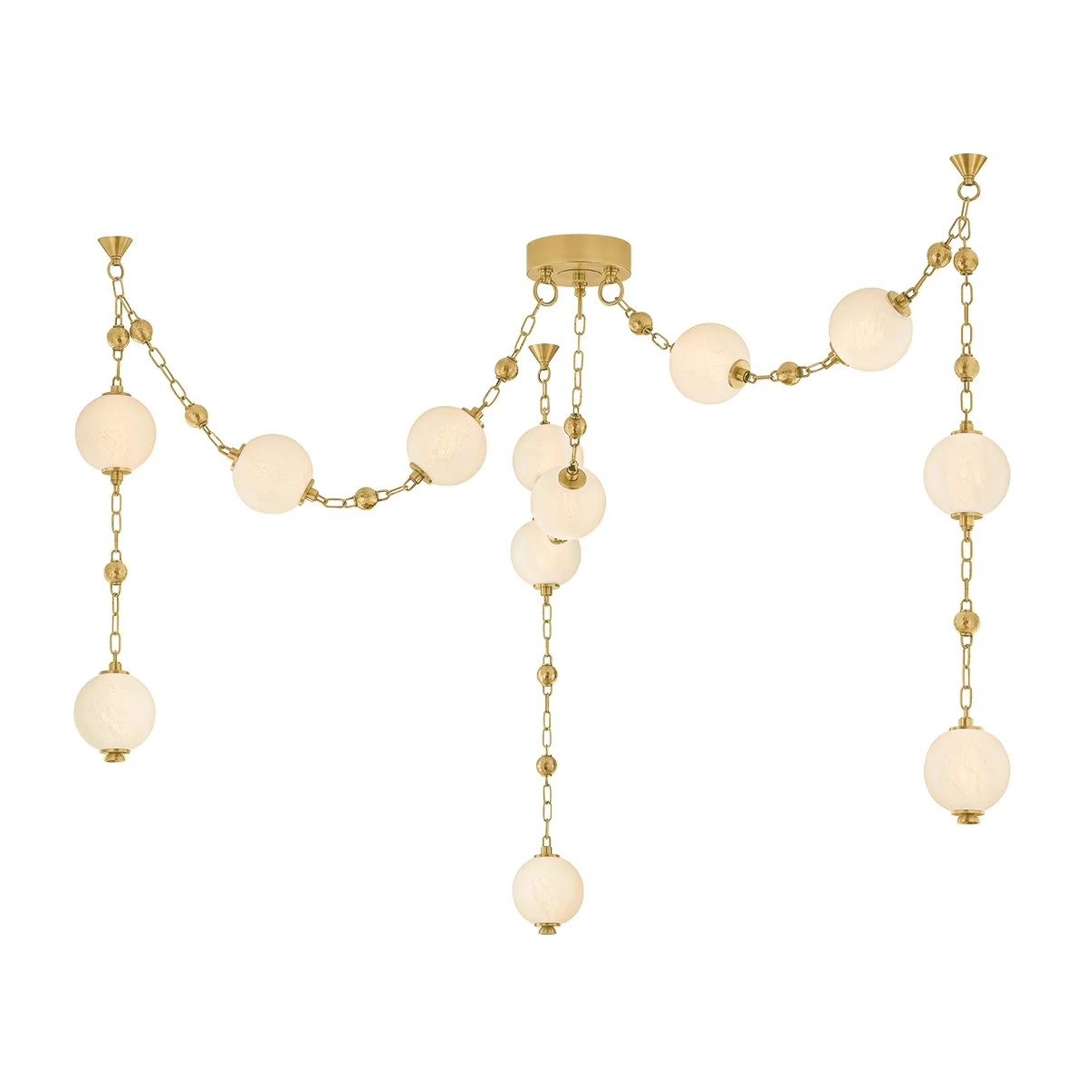 Corda 12-Light LED Chandelier in Vintage Brass