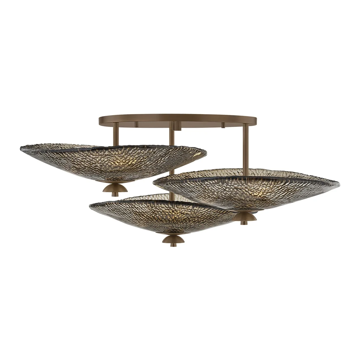 Alba Nine Light Semi Flush Mount in Old World Brass