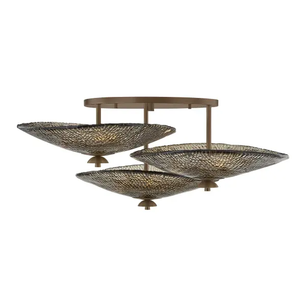 Alba Nine Light Semi Flush Mount in Old World Brass