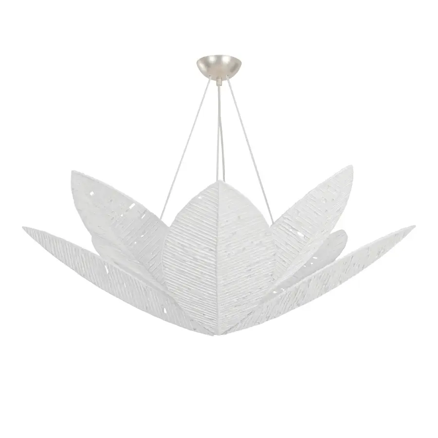 Azores Eight Light Chandelier in Warm Silver Leaf
