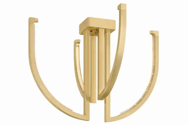 Frankfurt redefines close-to-ceiling lighting with its geometric, architectural form. Four streamlined arms create sculptural arcs, while cast-glass channels wash the ceiling in atmospheric LED light. Perfect for spaces needing style without pendant drop.