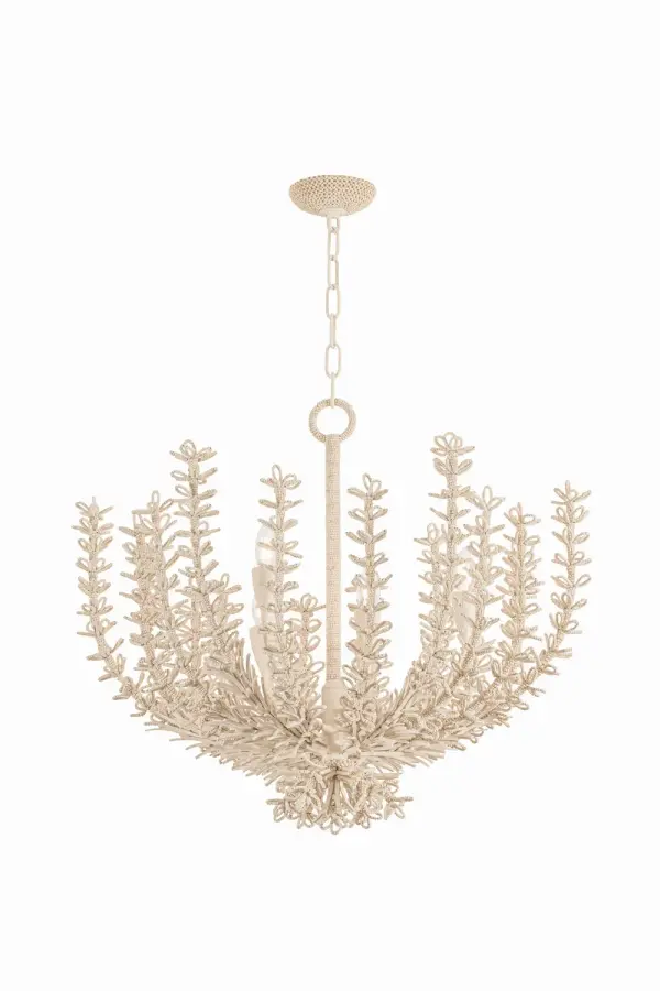 Pedrillo Six Light Chandelier in Cream Plaster