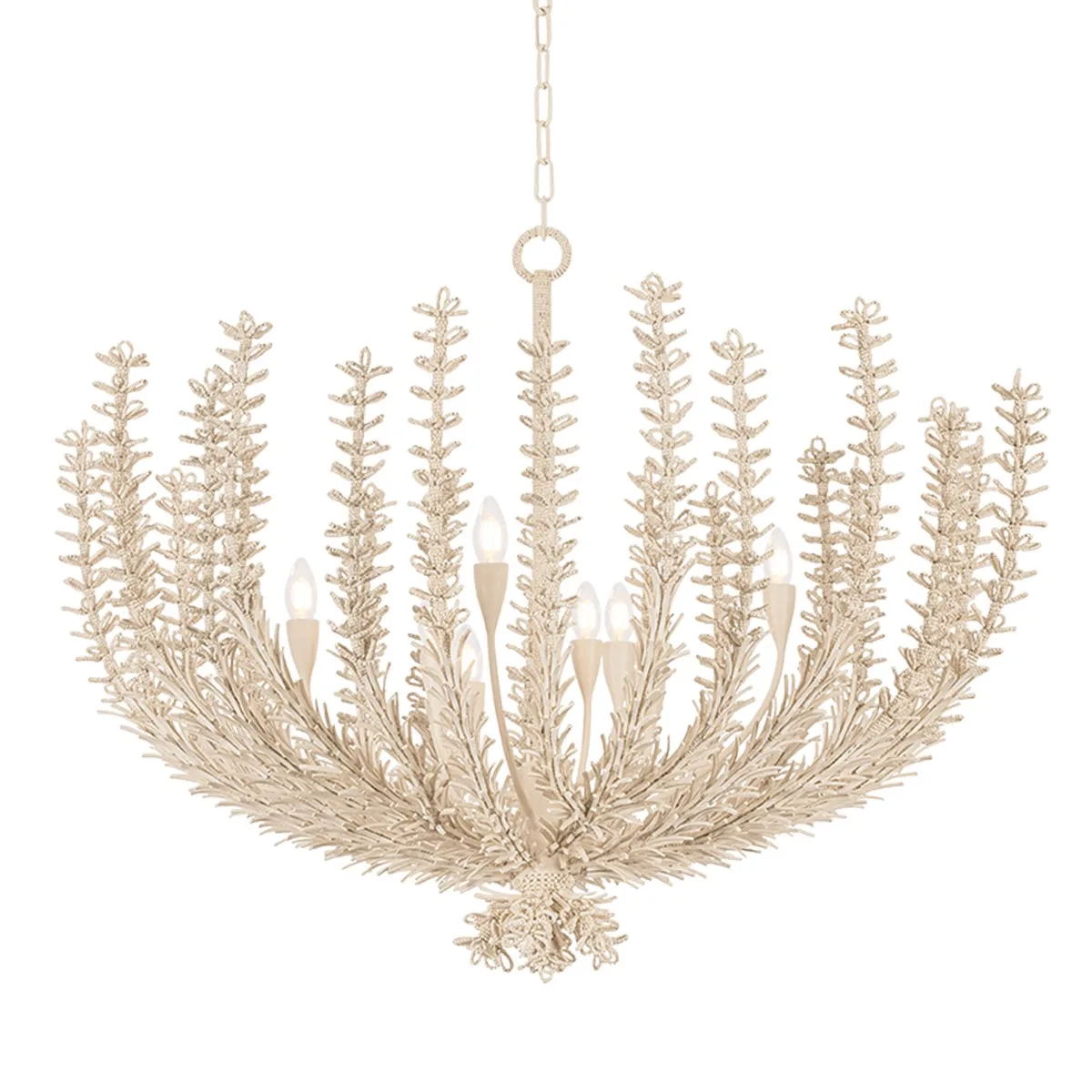 Pedrillo Eight Light Chandelier in Cream Plaster