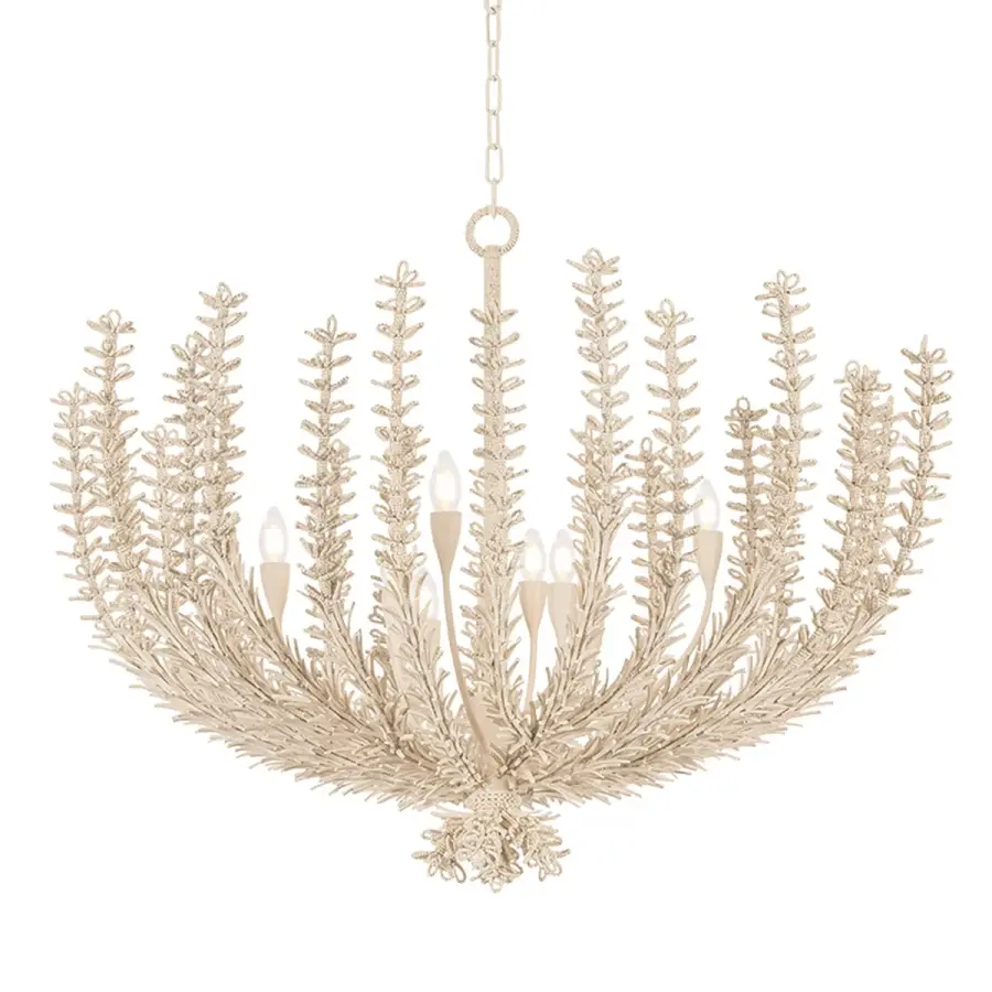 Pedrillo Eight Light Chandelier in Cream Plaster