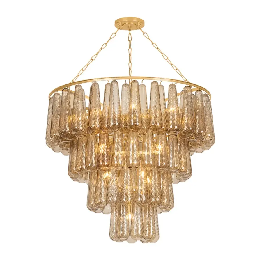 Milos 19-Light Chandelier in Vintage Gold Leaf
