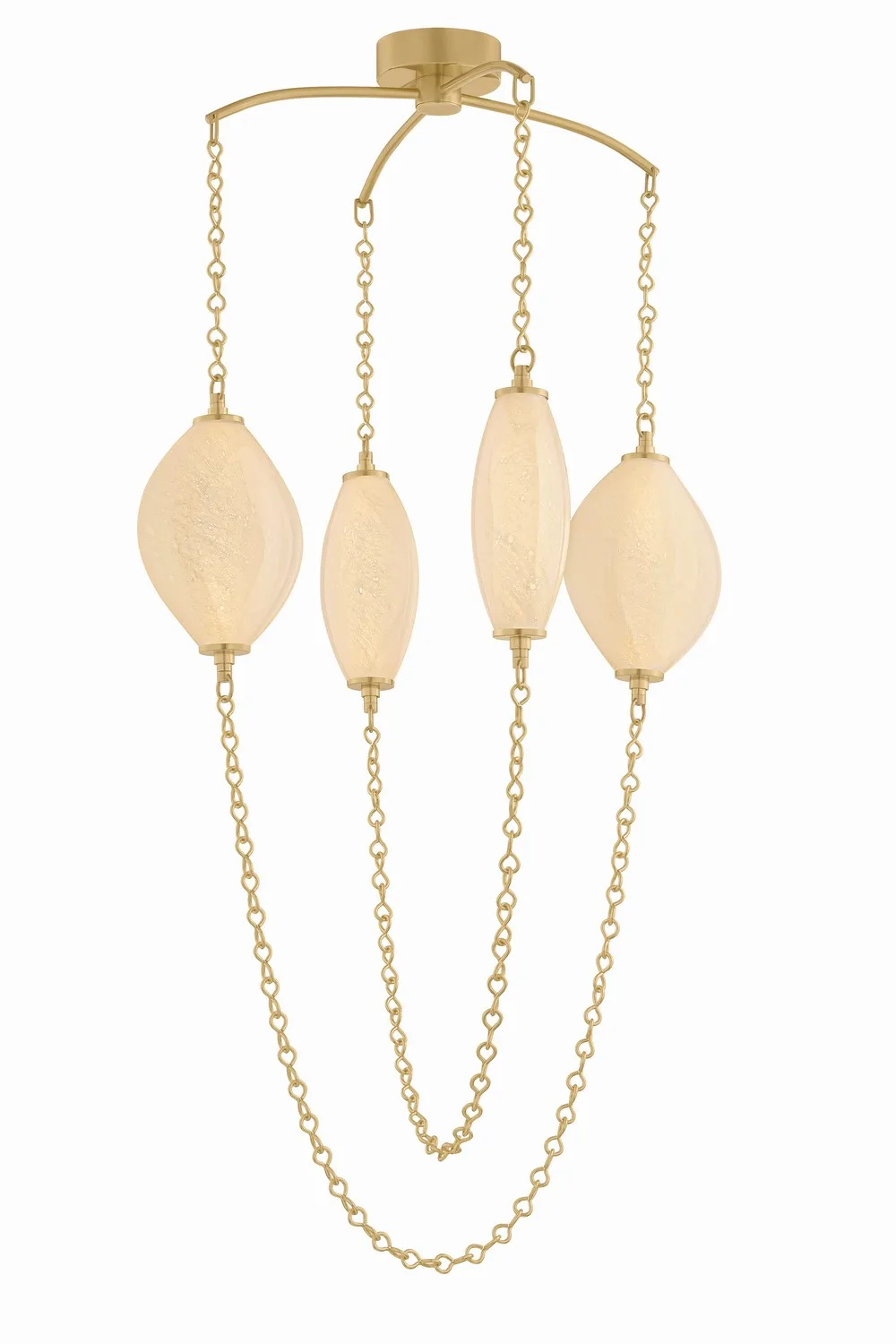 Positano LED Chandelier in Vintage Brass