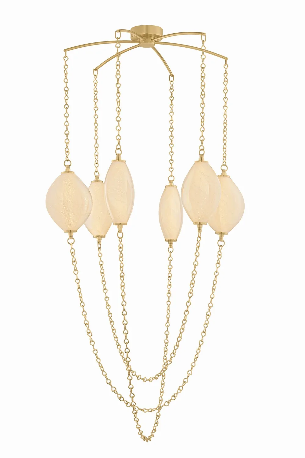 Positano LED Chandelier in Vintage Brass