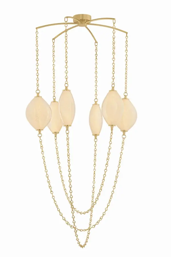 Positano LED Chandelier in Vintage Brass