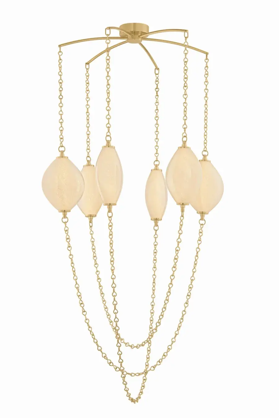 Positano LED Chandelier in Vintage Brass