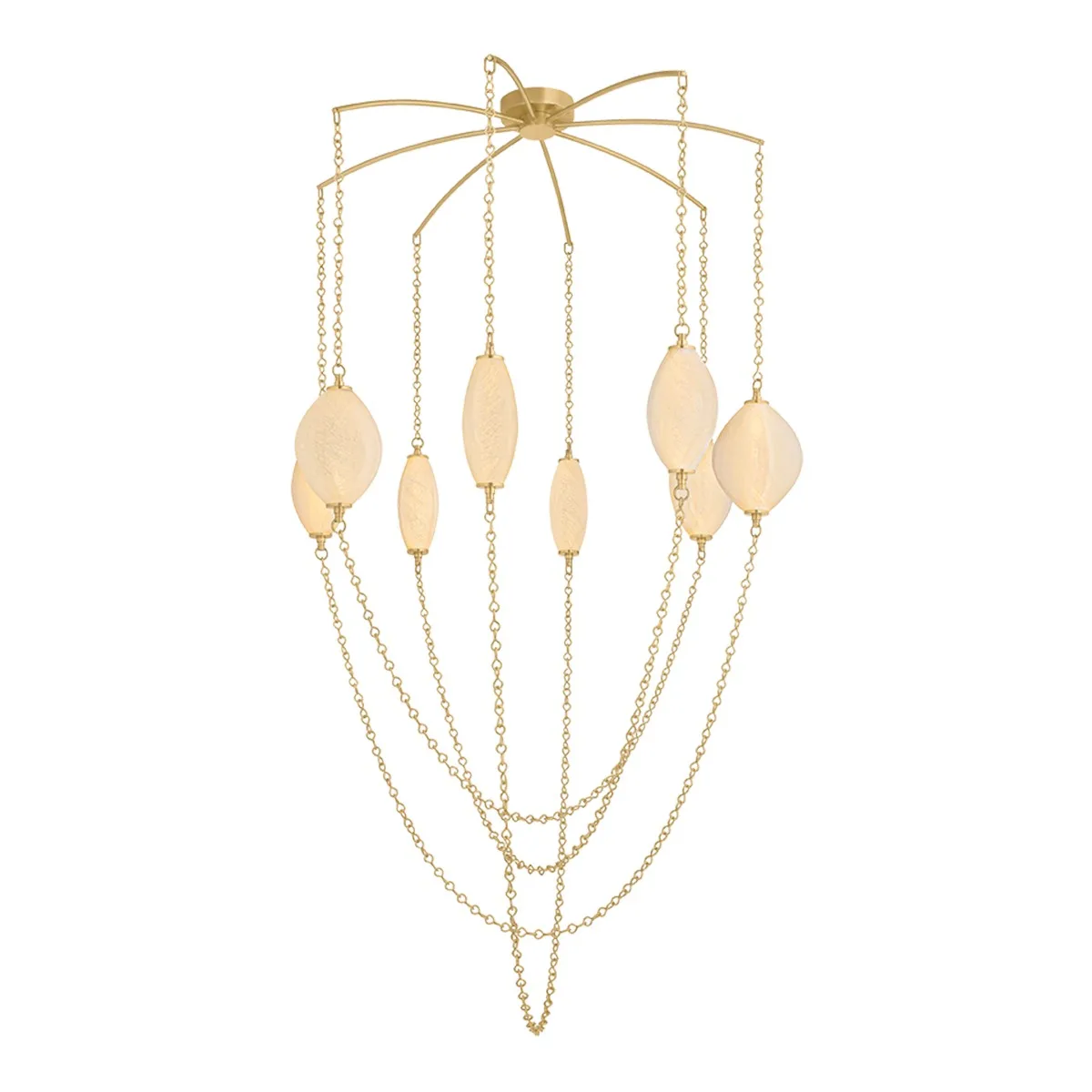 Positano 8-Light LED Chandelier in Vintage Brass