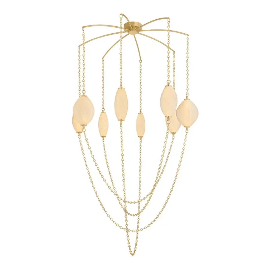 Positano 8-Light LED Chandelier in Vintage Brass
