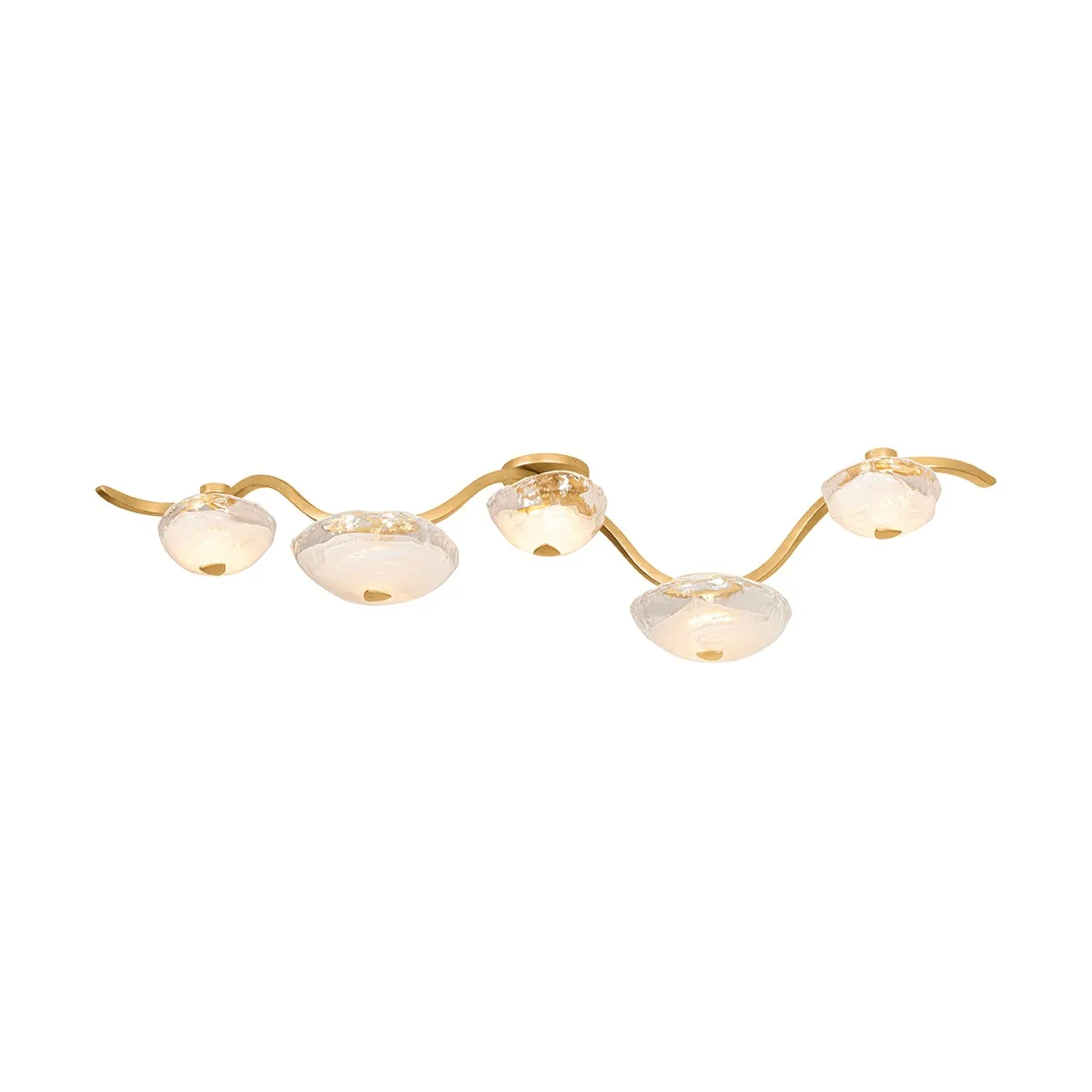 Kune LED Linear Chandelier in Vintage Gold Leaf