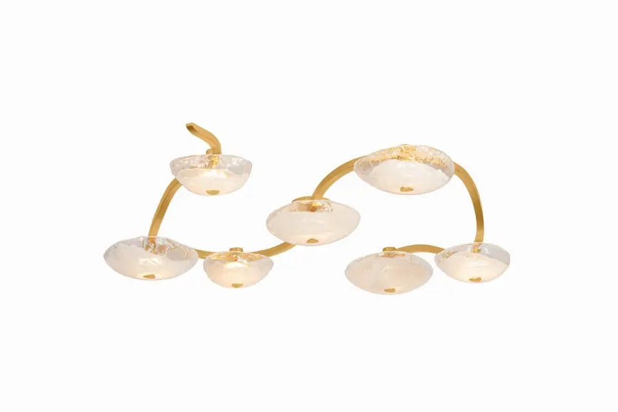 Kune LED Semi Flush Mount in Vintage Gold Leaf