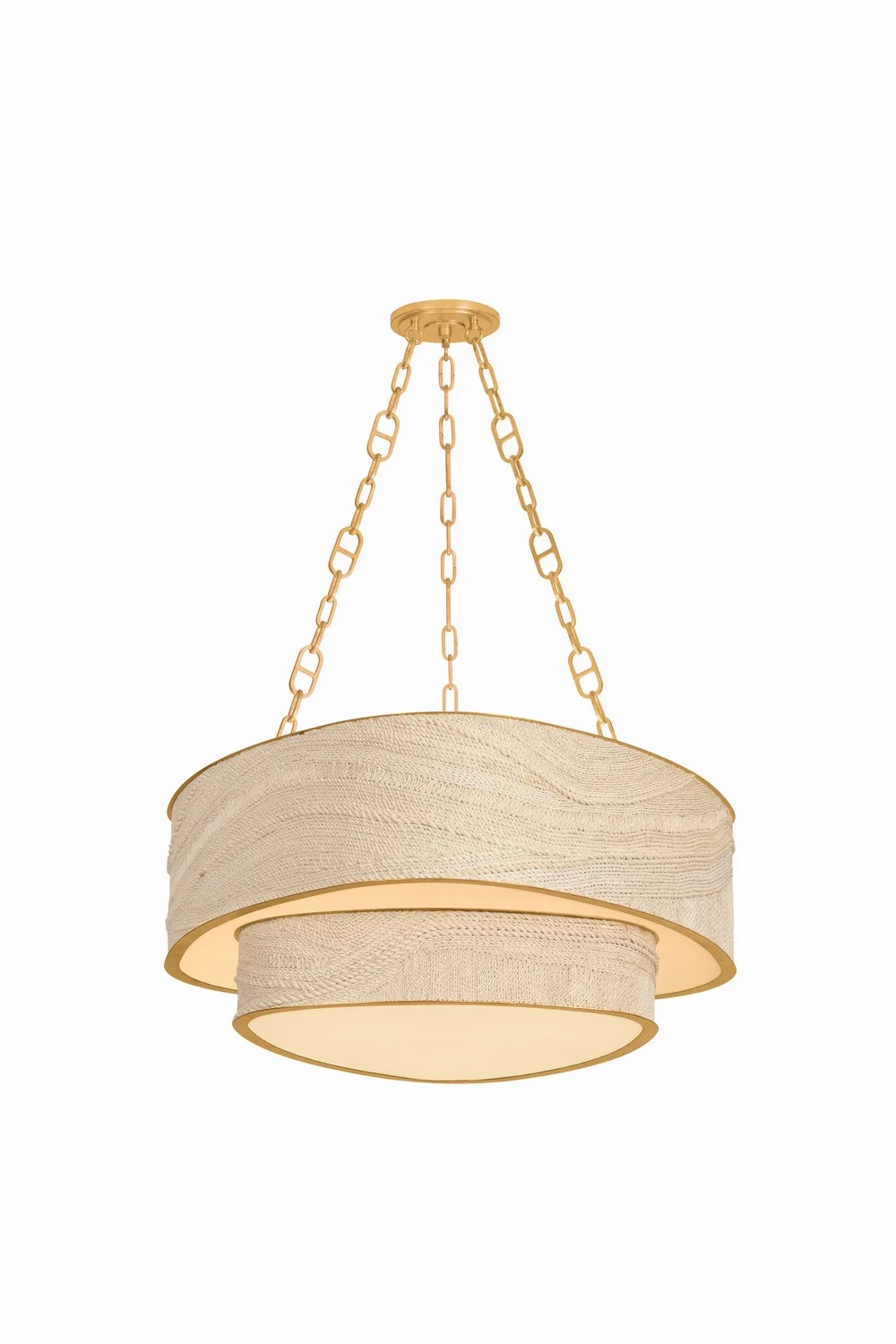 Kiso Nine Light Chandelier in Vintage Gold Leaf