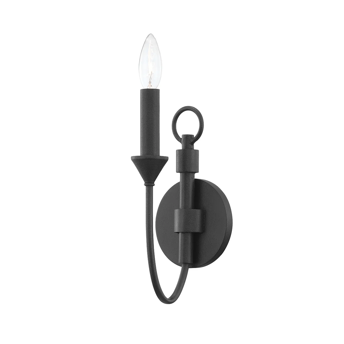 Cate One Light Wall Sconce in Forged Iron