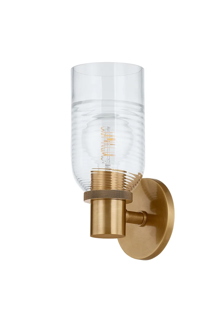 Redding One Light Wall Sconce in Patina Brass