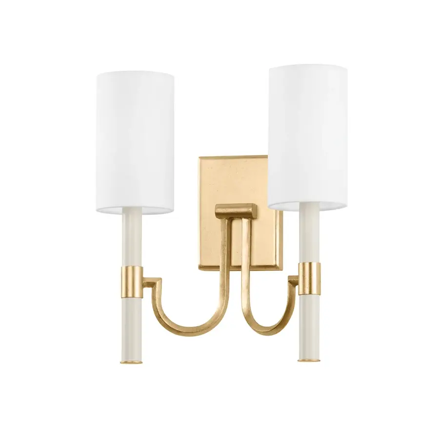Gustine Two Light Wall Sconce in Vintage Gold Leaf
