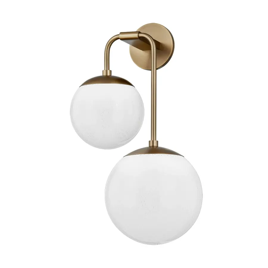 Brogan Two Light Wall Sconce in Patina Brass