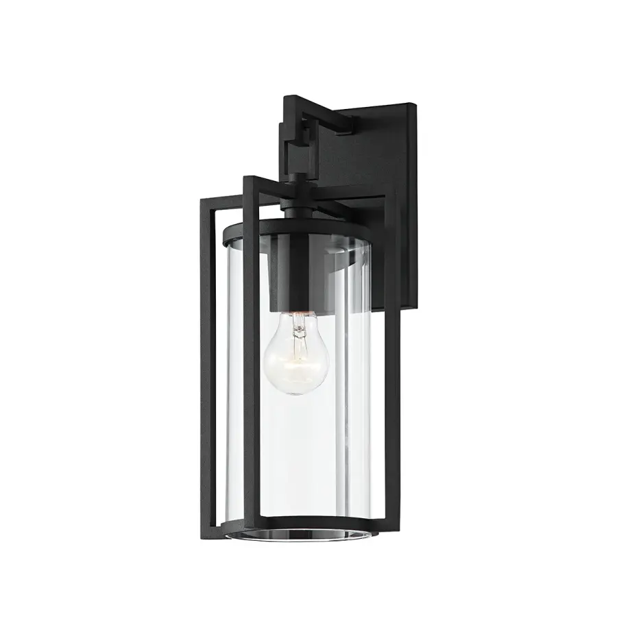 Percy One Light Outdoor Wall Sconce in Textured Black