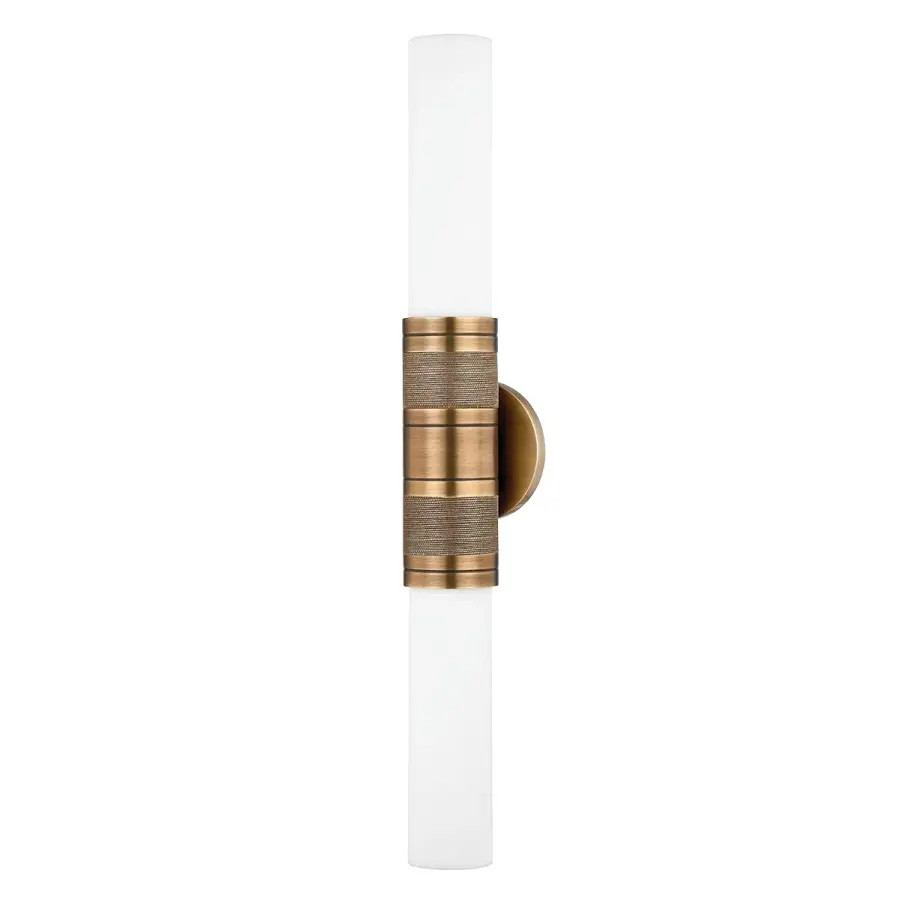 Liam Two Light Wall Sconce in Patina Brass