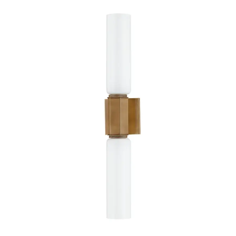 Yarrow Two Light Wall Sconce in Patina Brass