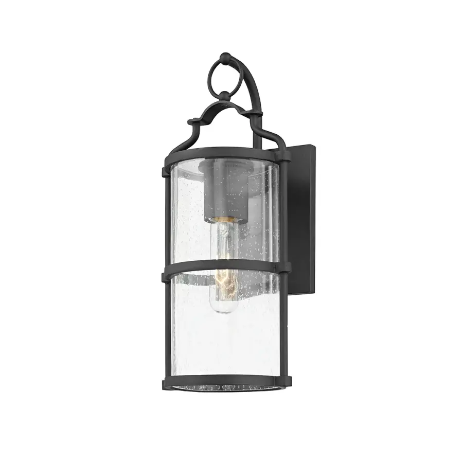 Burbank One Light Outdoor Wall Sconce in Textured Black