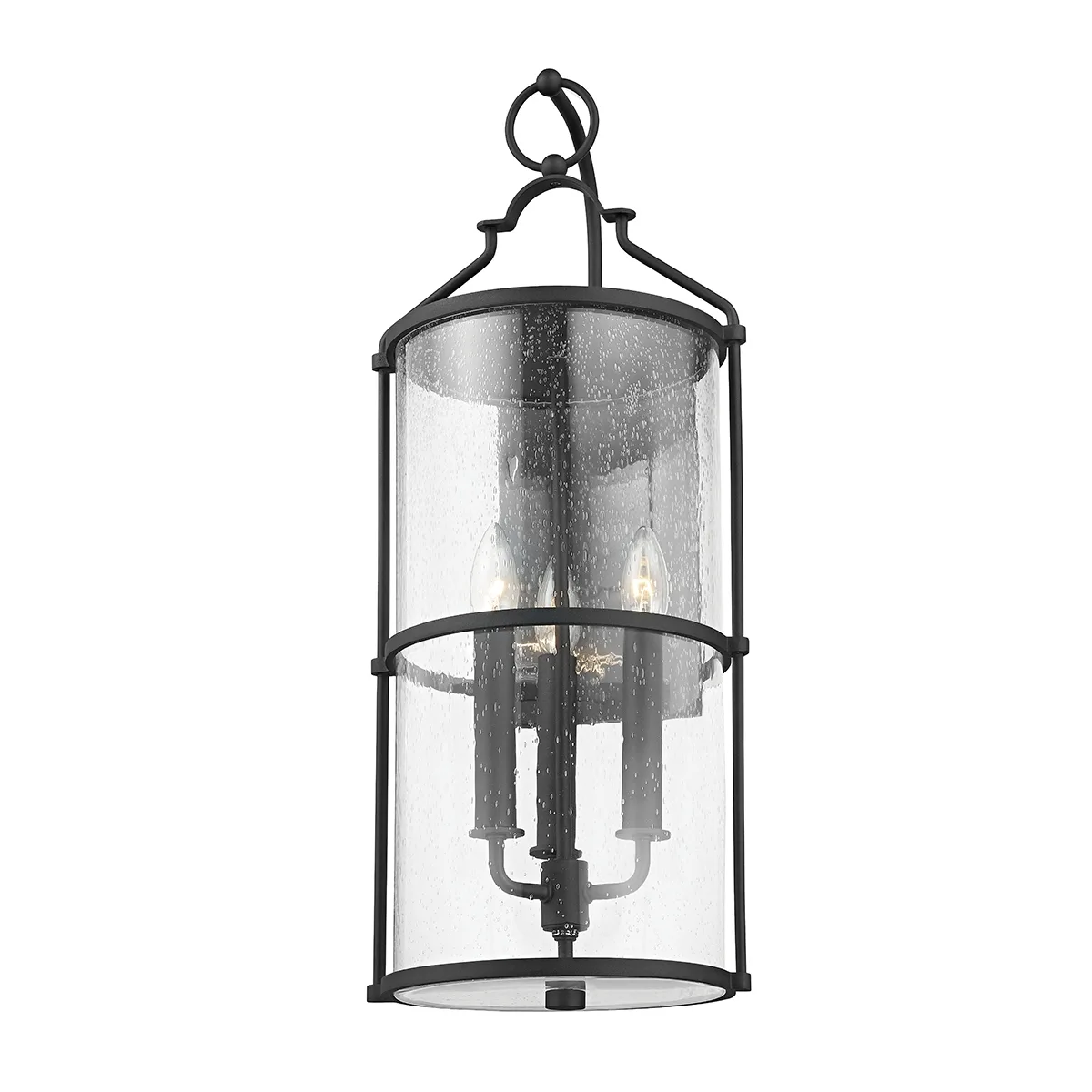 Burbank Three Light Outdoor Wall Sconce in Textured Black