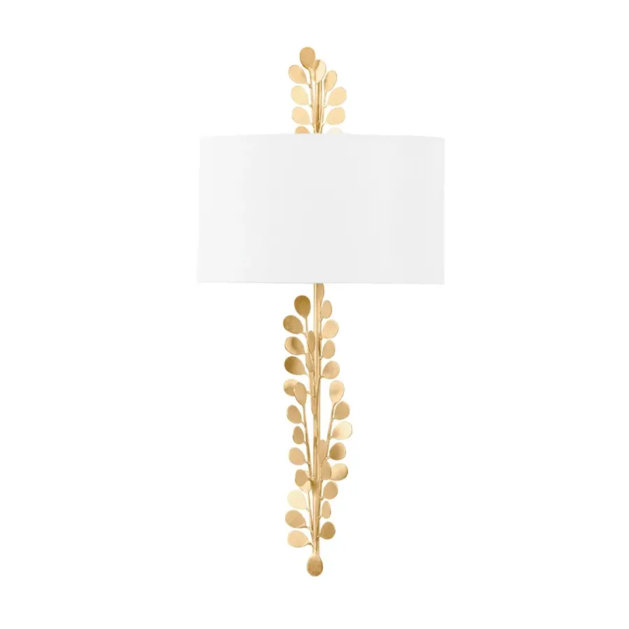 Adrienne Two Light Wall Sconce in Vintage Gold Leaf