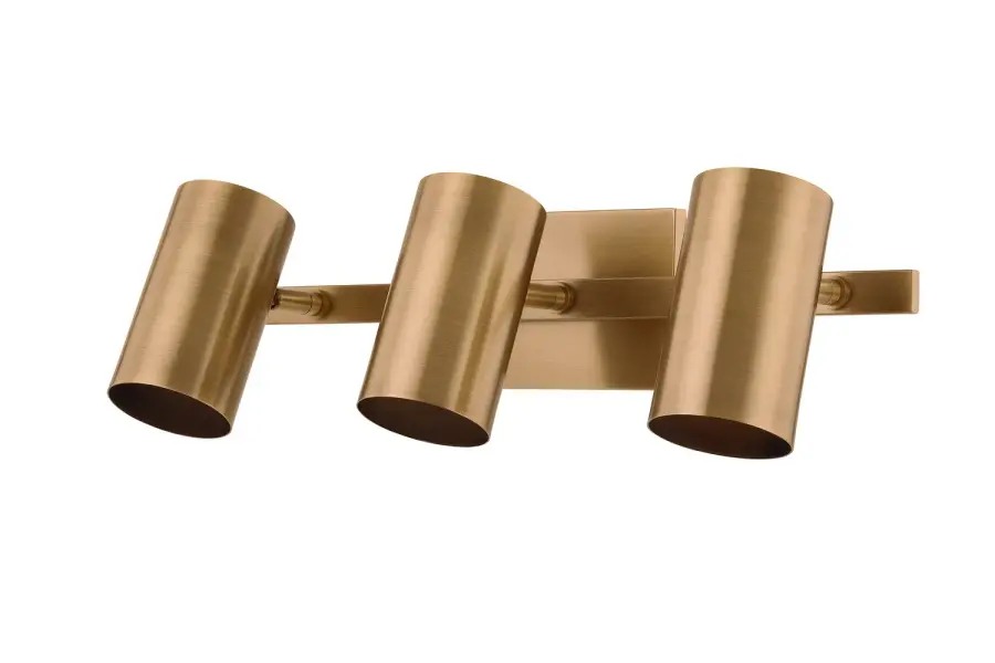 Rueben Three Light Bath Vanity in Patina Brass