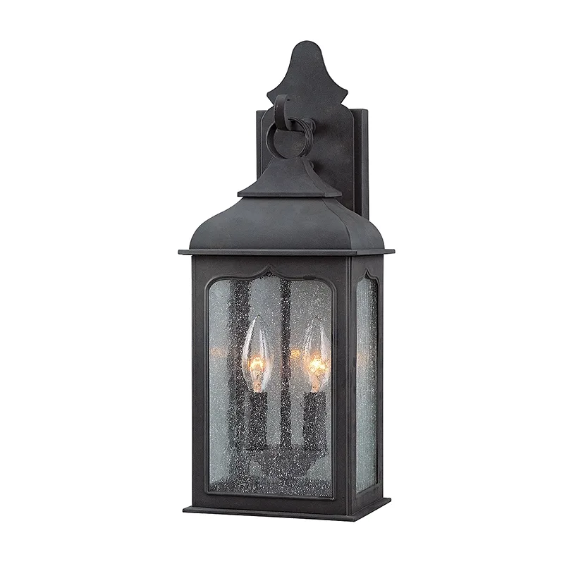 Henry Street Two Light Wall Lantern in Textured Bronze