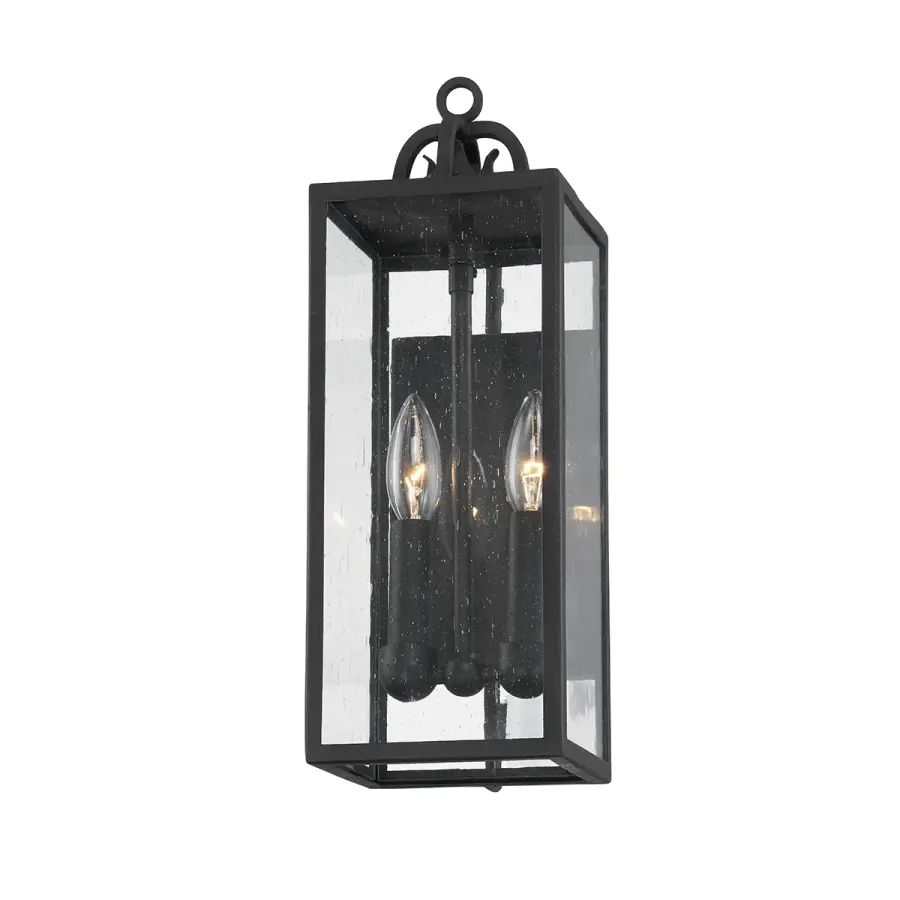 Caiden Two Light Outdoor Wall Sconce in Forged Iron